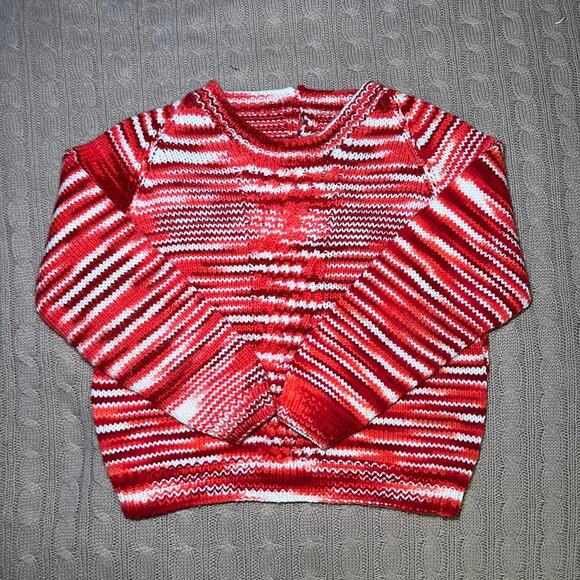 Vintage Handmade Womens Cropped  Handmade Holiday Sweater Medium Knit Wool - Picture 4 of 11